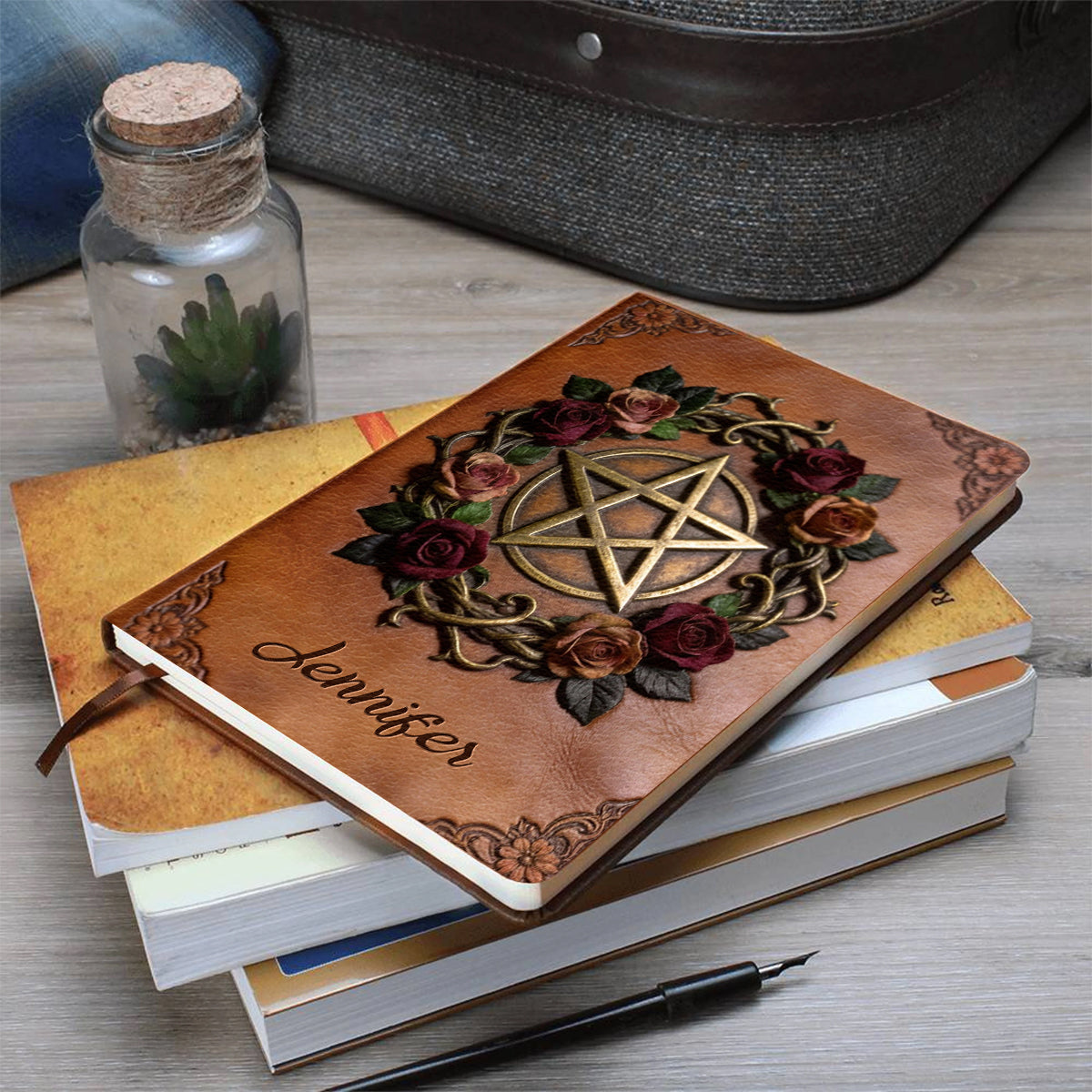 Journal magique - Journal en cuir personnalisé pour sorcière