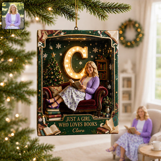 Ein Mädchen, das Bücher liebt - Personalisierte Buchornament