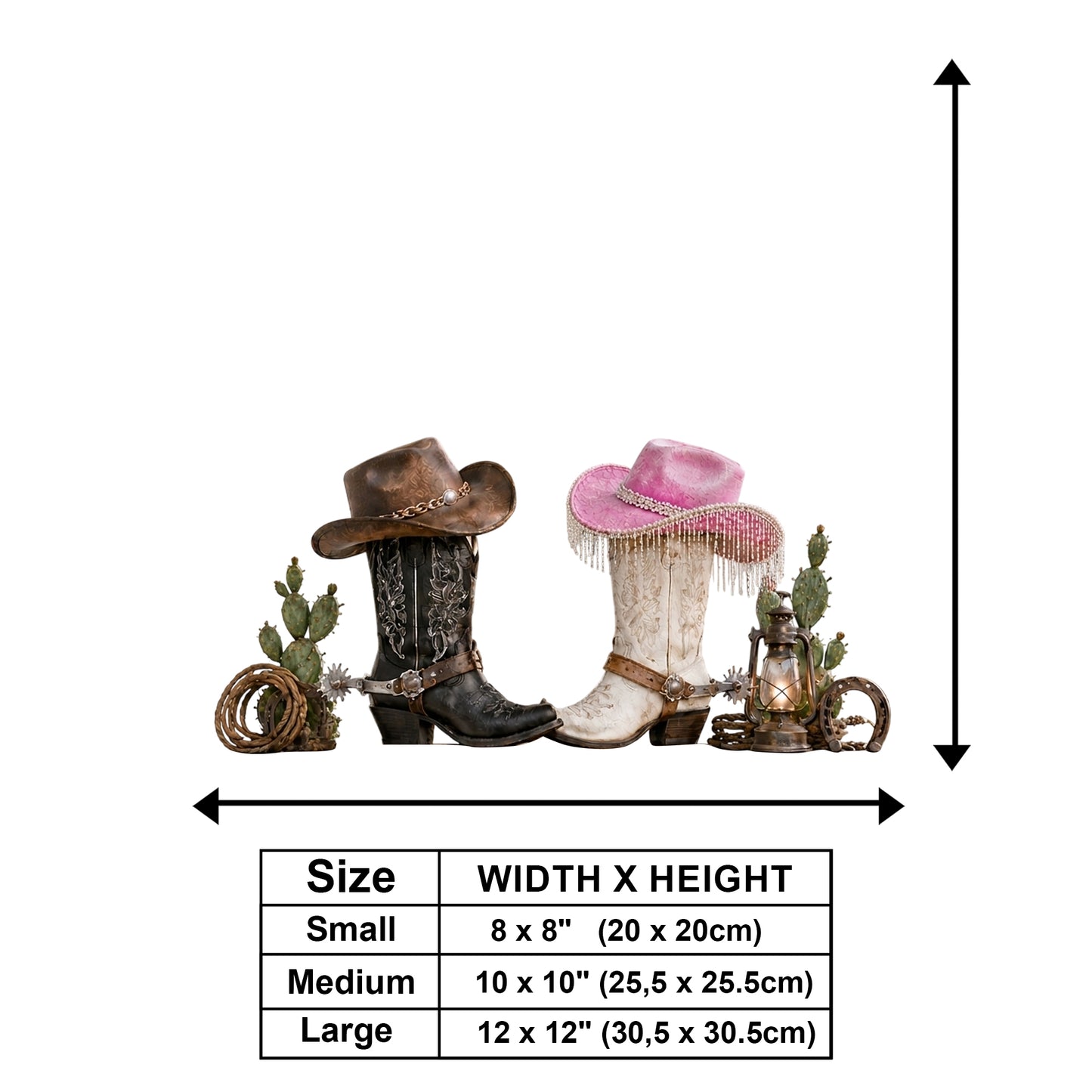 Cowboy Cowgirl Paar - Personalisierte Western Outfit Holz Wandmontage Schild