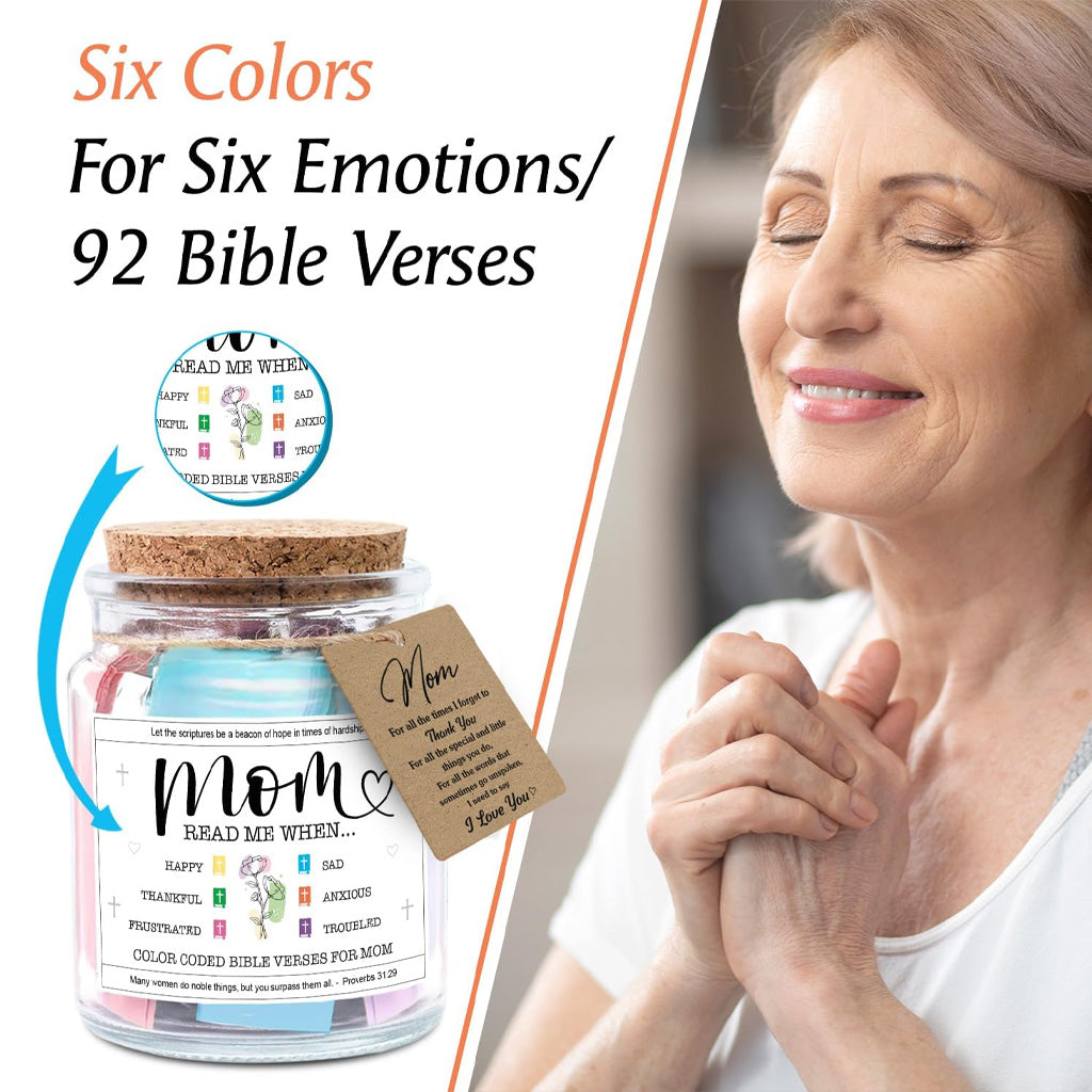 Decorative Glass Inspirational Scripture Jar with 92 Bible Verse