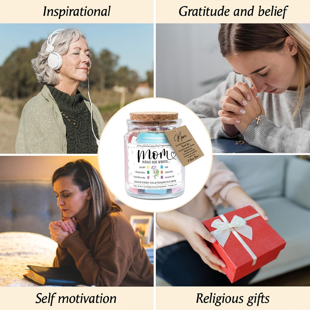 Decorative Glass Inspirational Scripture Jar with 92 Bible Verse