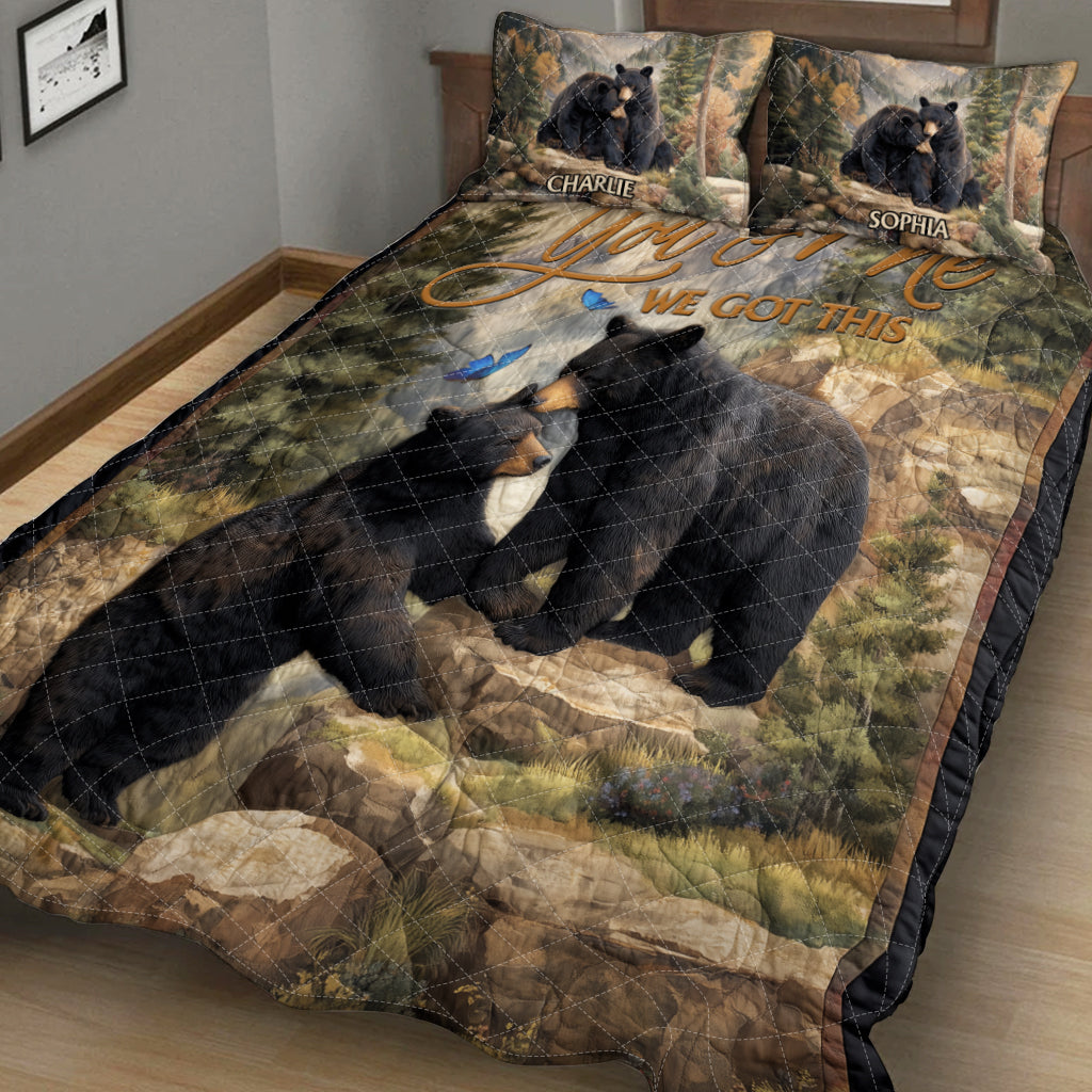 Du und ich, wir schaffen das – Personalisiertes Jagd-Quilt-Set