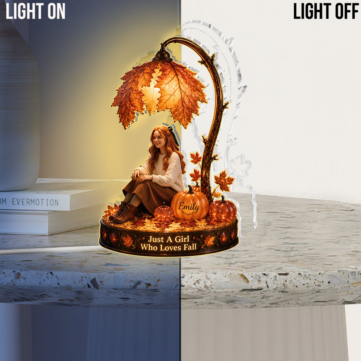 Any Photo Fall Vibes - Personalized Self Love Acrylic LED Night Light