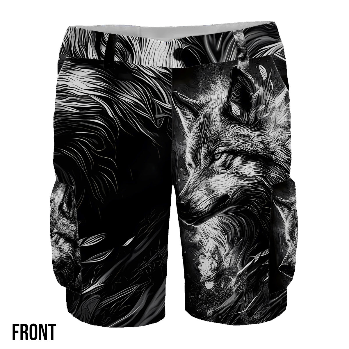 Strong Wolf - Short cargo personnalisé avec ceinture
