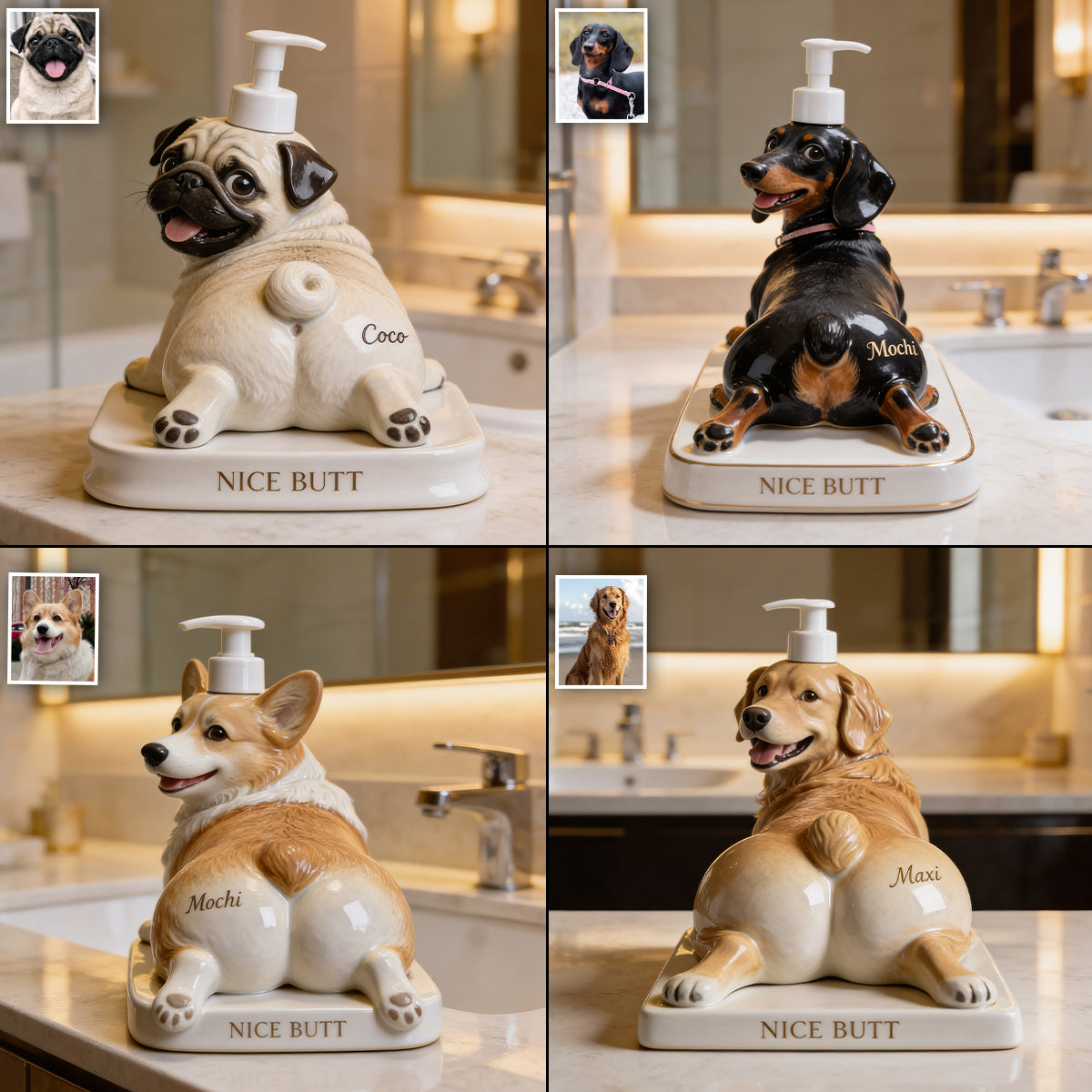 Beau Fessier - Distributeur de Savon Personnalisé pour Chien