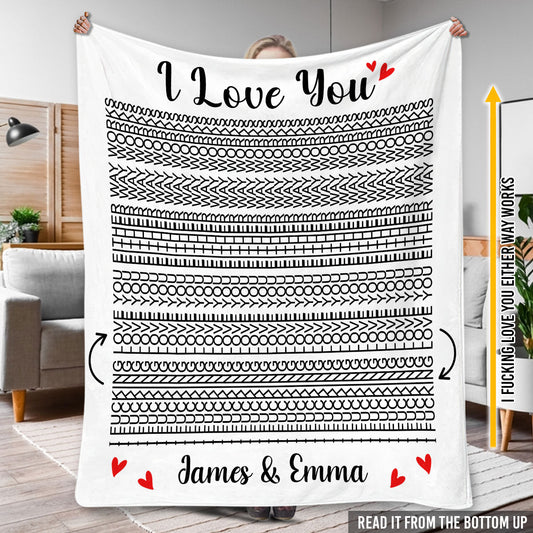 I Love You - Personalized Couple Blanket