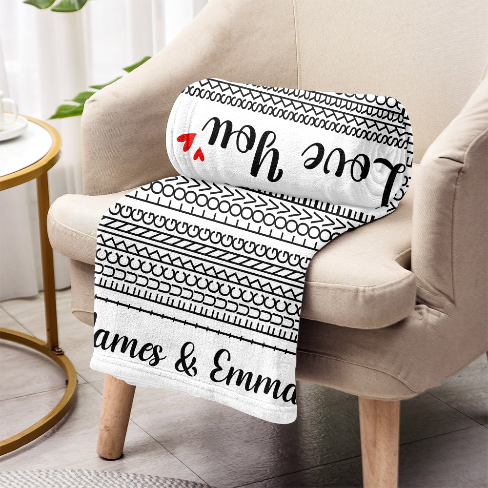 I Love You - Personalized Couple Blanket