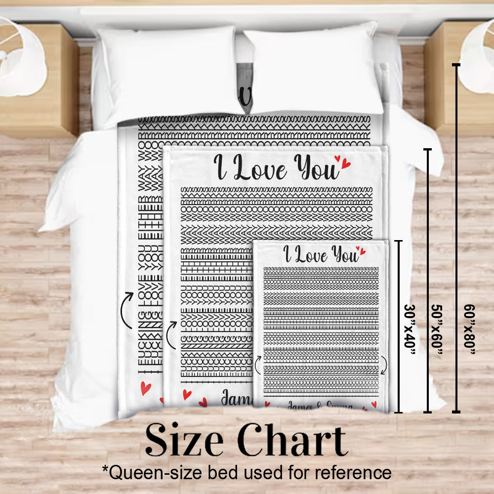 I Love You - Personalized Couple Blanket