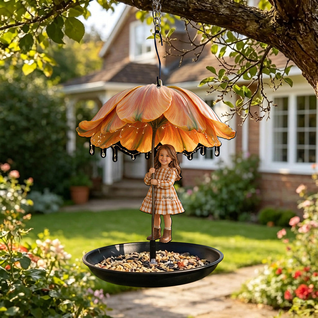 Individuelles Foto und Blume - Personalisierter Vogelhaus/Bad für Kinder