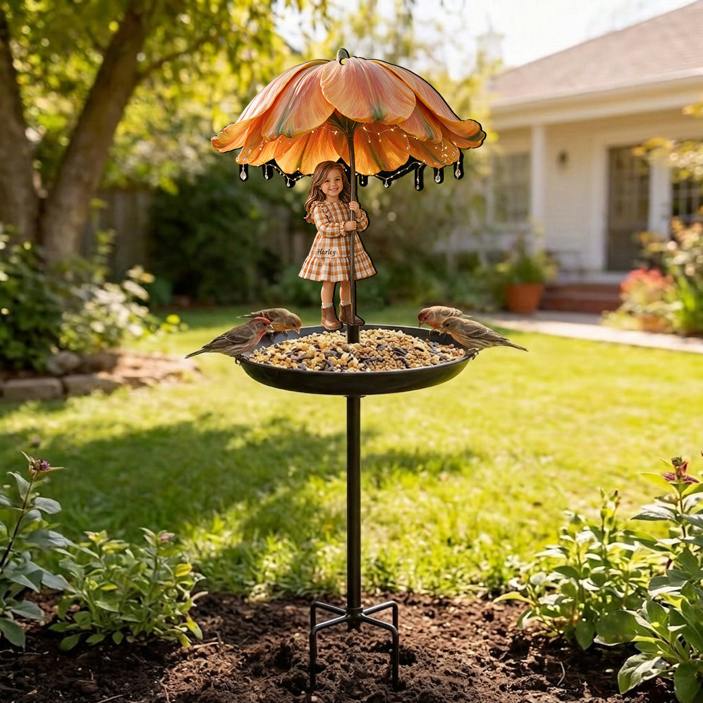 Individuelles Foto und Blume - Personalisierter Vogelhaus/Bad für Kinder