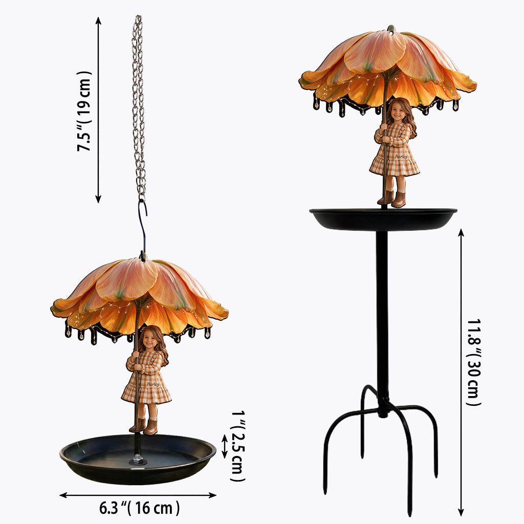 Individuelles Foto und Blume - Personalisierter Vogelhaus/Bad für Kinder