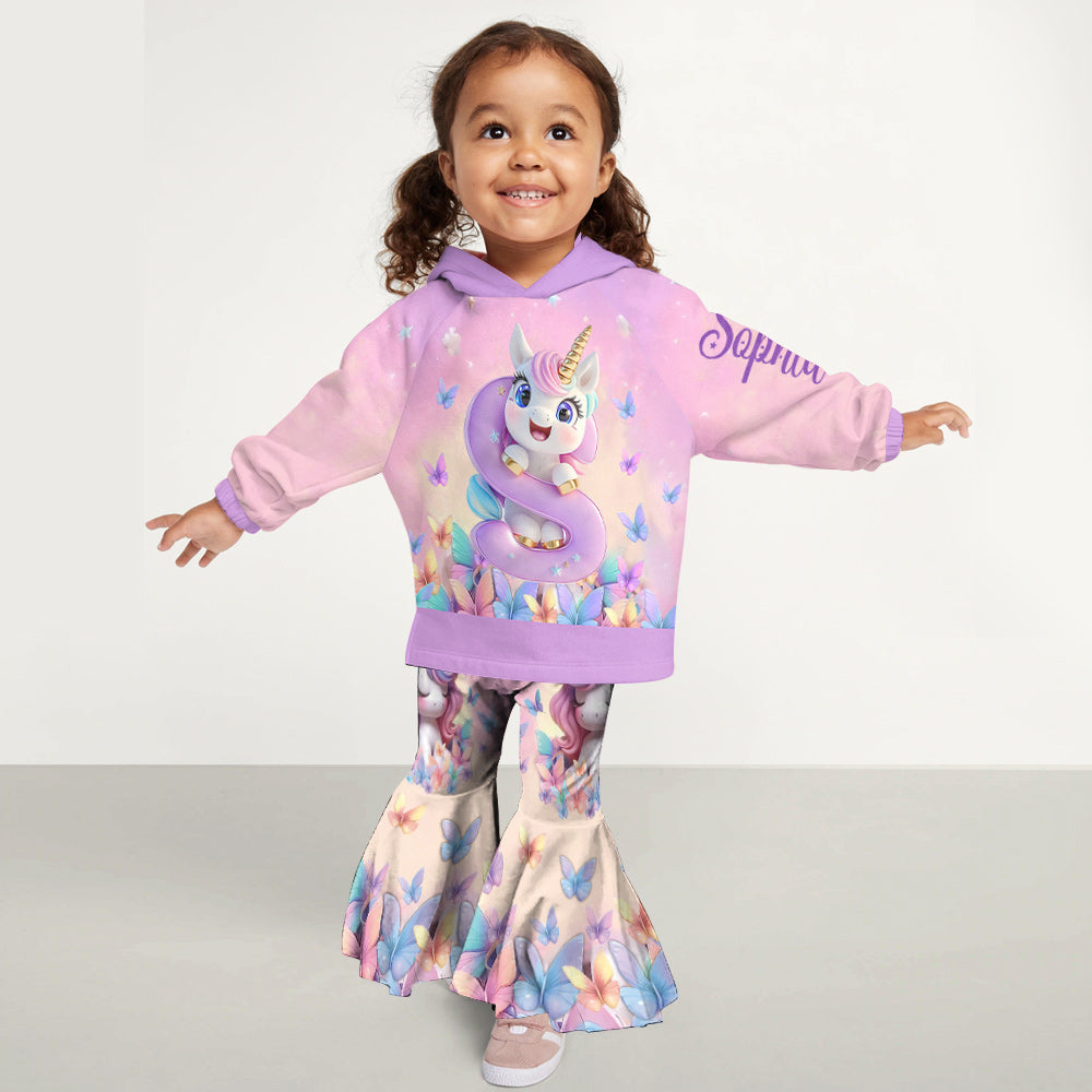 Niedliches Einhorn – Personalisierter Kinder-Hoodie & Leggings-Set