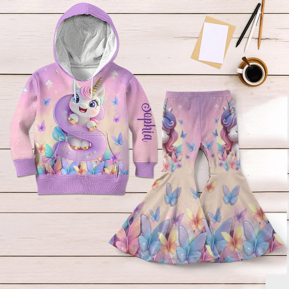 Niedliches Einhorn – Personalisierter Kinder-Hoodie & Leggings-Set