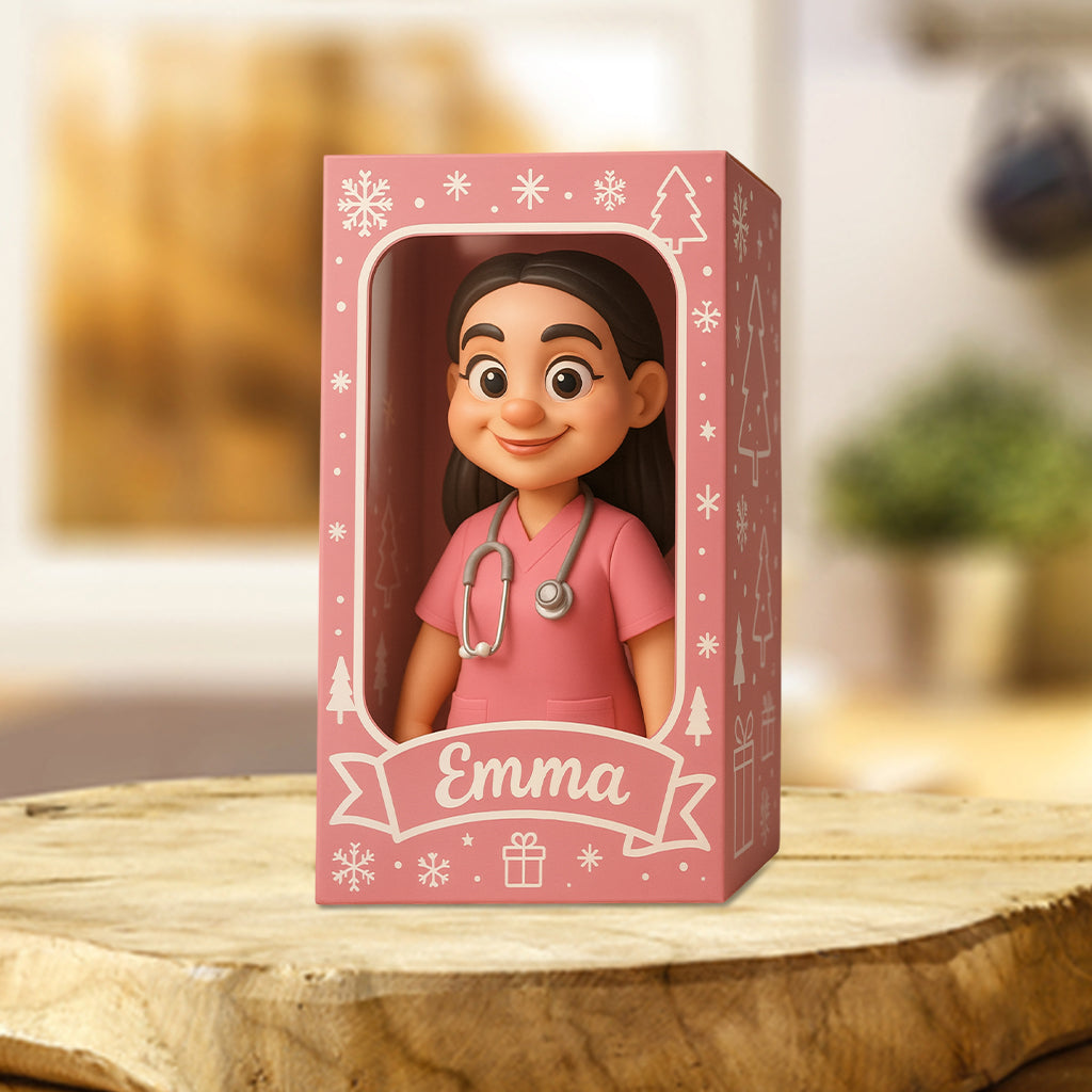 Cadeau de Noël pour infirmière - Plaque acrylique personnalisée style dessin animé - Plaque acrylique sur mesure pour infirmière