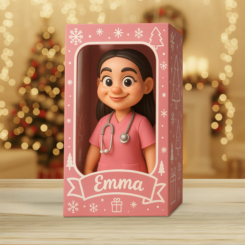 Cadeau de Noël pour infirmière - Plaque acrylique personnalisée style dessin animé - Plaque acrylique sur mesure pour infirmière
