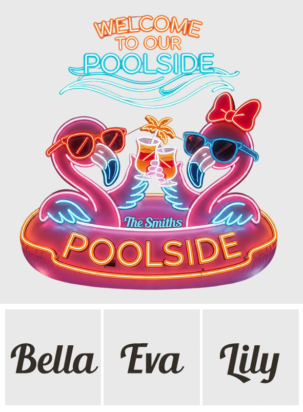 Panneau de Piscine - Enseigne LED Néon Personnalisée Flamant Rose