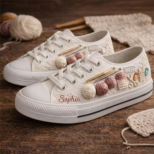J'adore le crochet - Chaussures basses personnalisées au crochet