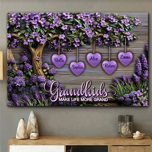 Grandkids Make Life More Grand - Personalized Grandma Canvas And Poster