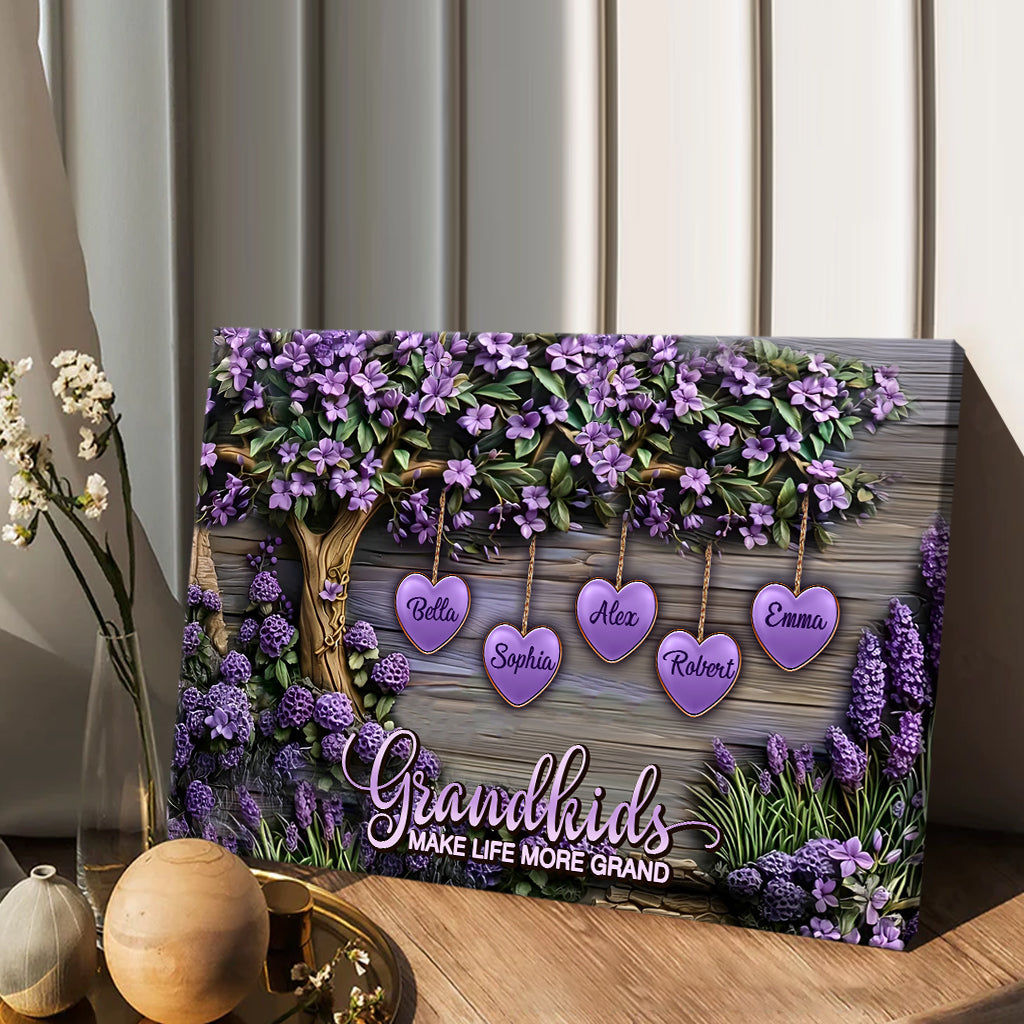 Grandkids Make Life More Grand - Personalized Grandma Canvas And Poster