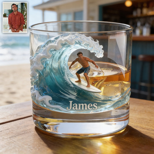 Liebe Surfen - Personalisierbares Whiskeyglas