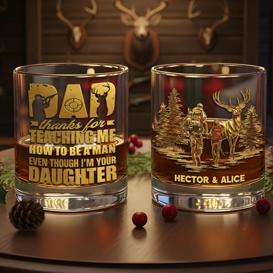 Danke, dass du mir beigebracht hast, ein Mann zu sein – personalisiertes Jagd-Whiskyglas