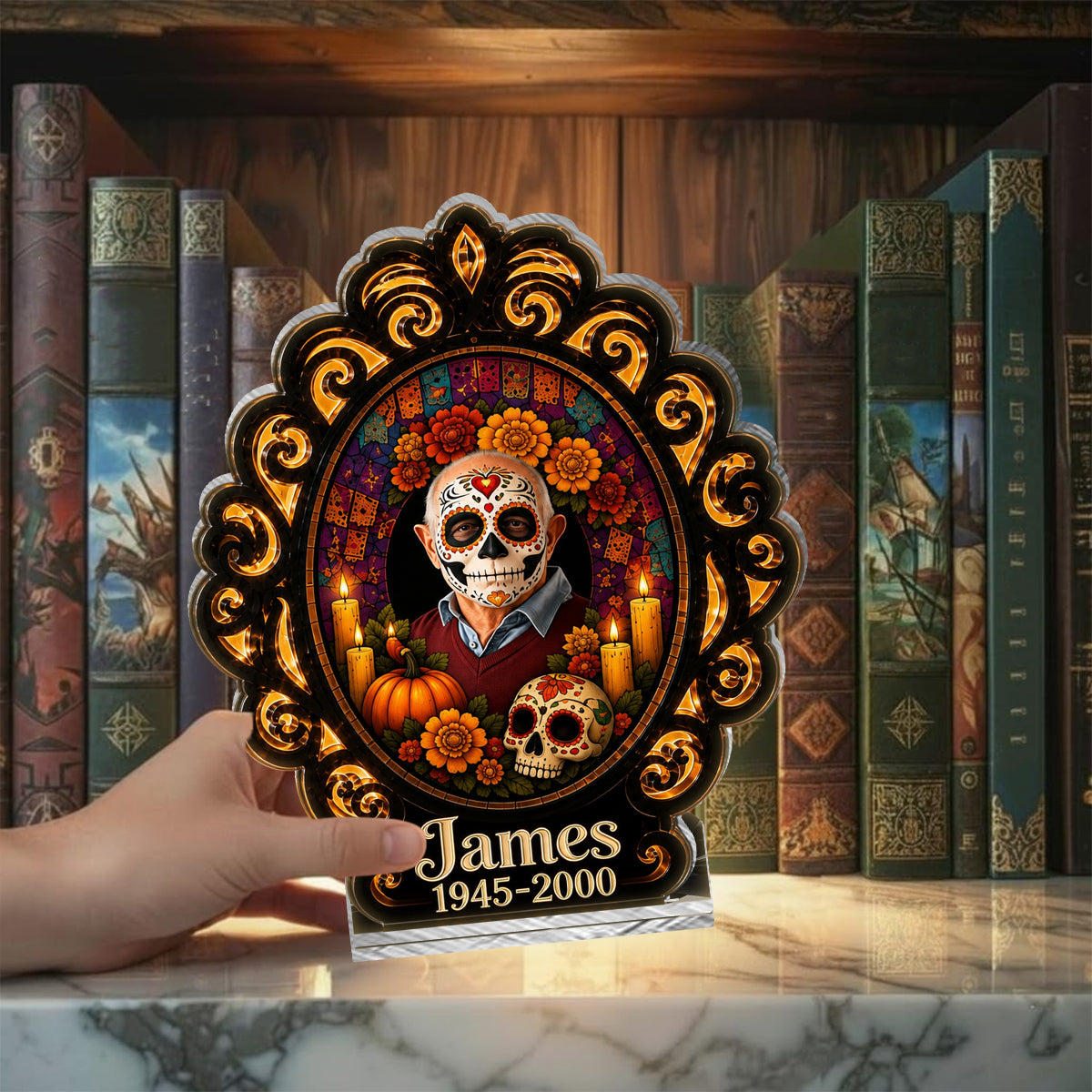 Day Of The Death - Personalized Memorial Candle Holder Sign