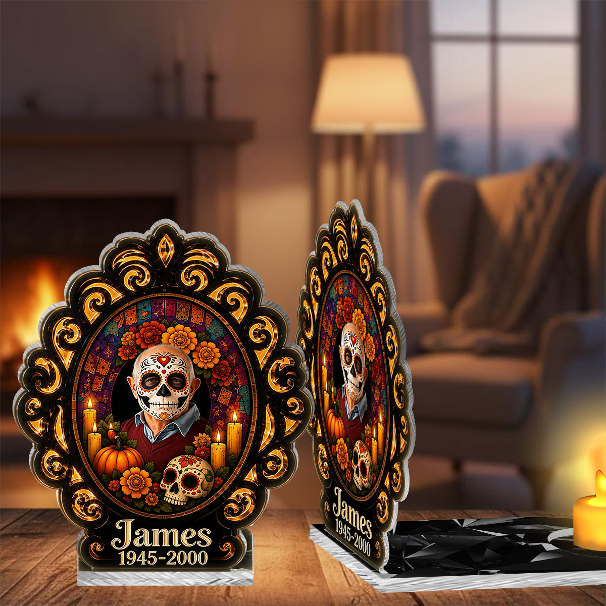 Day Of The Death - Personalized Memorial Candle Holder Sign