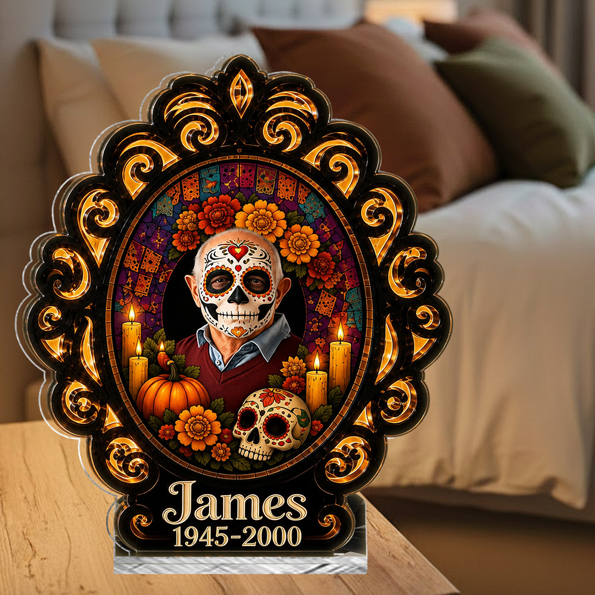 Day Of The Death - Personalized Memorial Candle Holder Sign