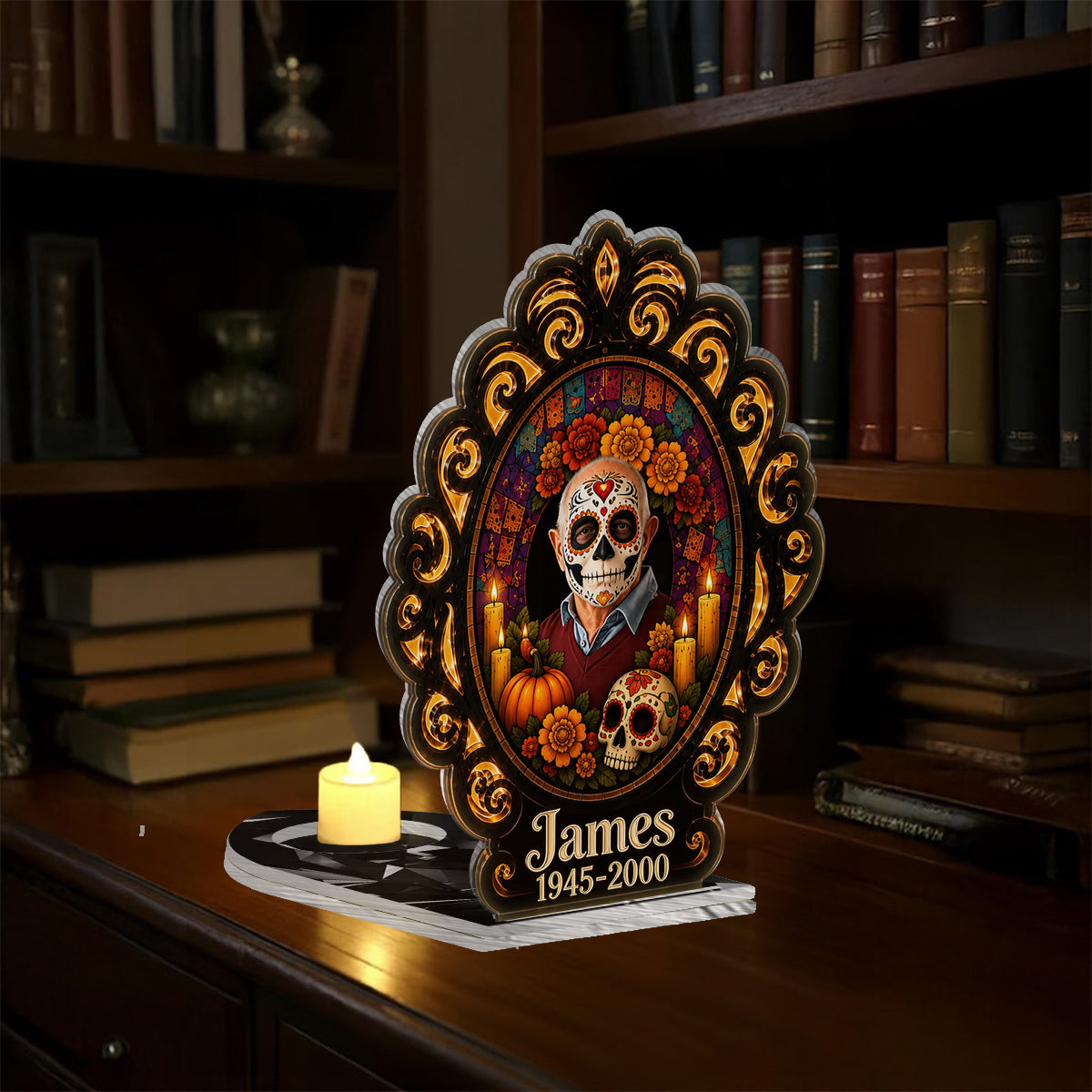 Day Of The Death - Personalized Memorial Candle Holder Sign