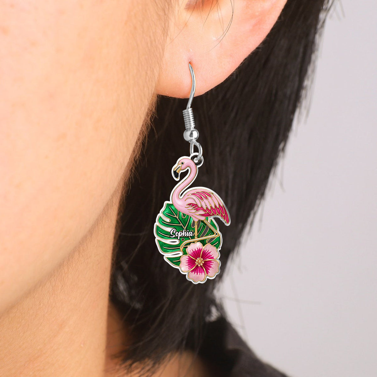 Summer Flamingo - Personalized Flamingo Earrings