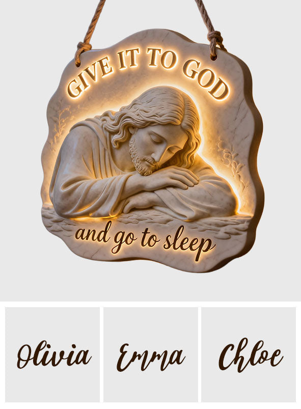 Confie-le à Dieu et dors - Panneau lumineux LED chrétien personnalisé en acrylique