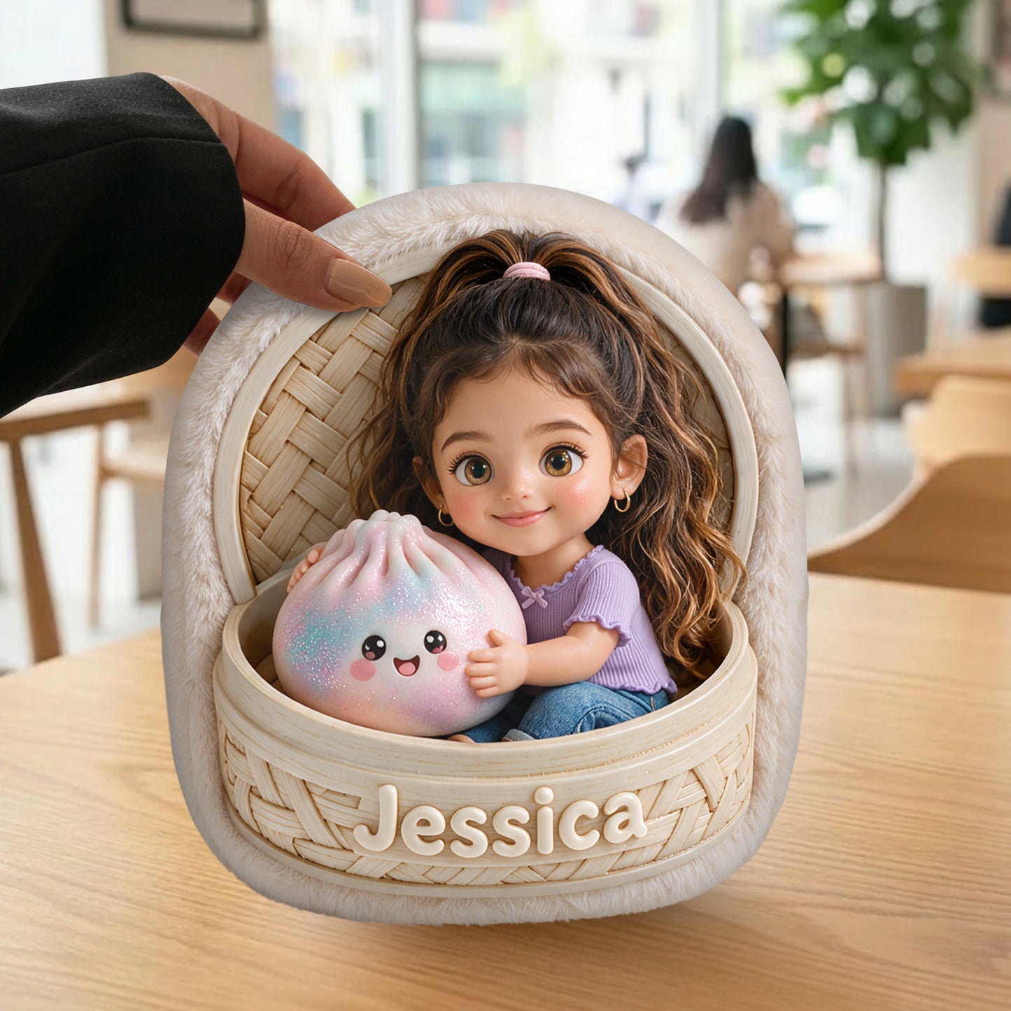 The Funny Mystery Dumpling For Kid - Personalized Kid Plush Crossbag
