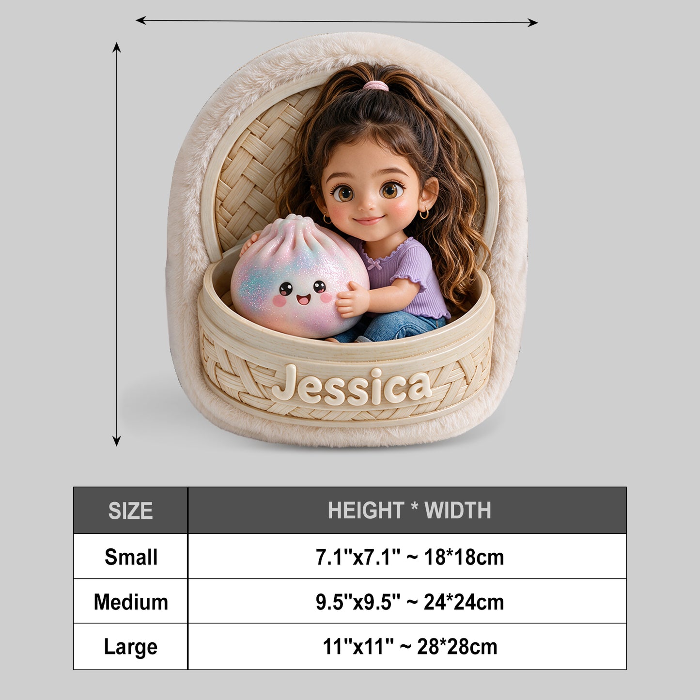 The Funny Mystery Dumpling For Kid - Personalized Kid Plush Crossbag