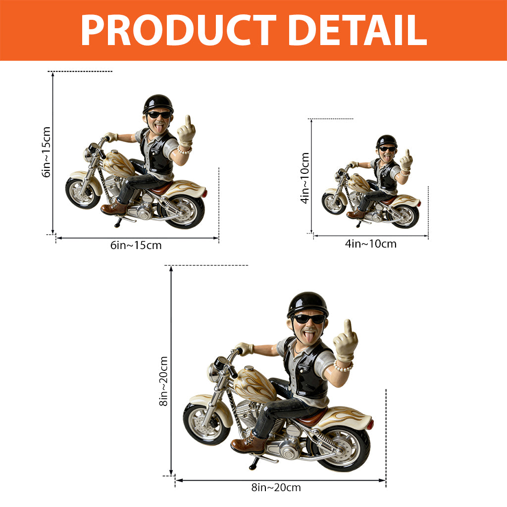 Cadeau humoristique pour motard - Plaque acrylique personnalisée en forme de motard