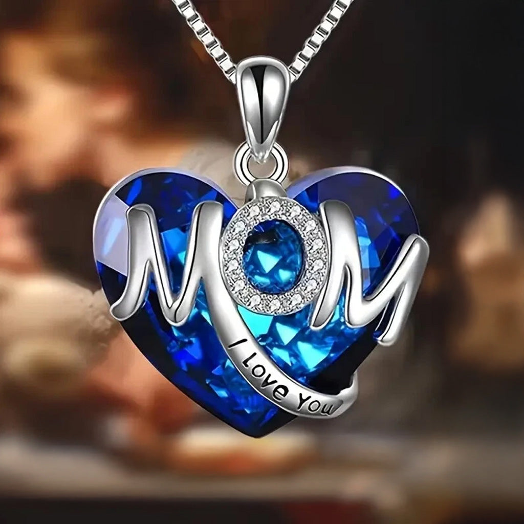 Heart-Shaped 'I Love You' MOM Pendant Necklace