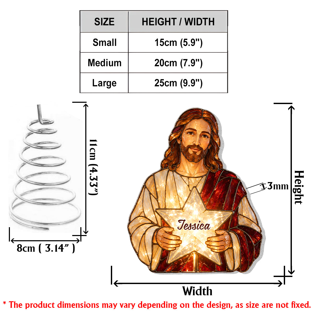 The Holy Night - Personalized Christian LED Light Tree Topper