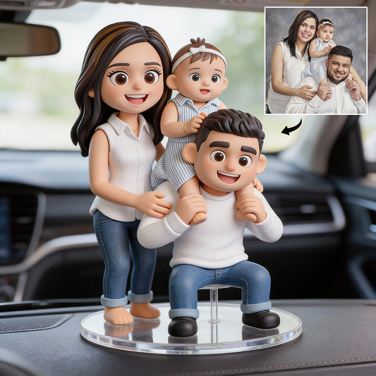 Souvenir familial amusant - Plaque personnalisée pour tableau de bord de voiture.