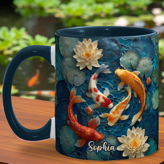 Beautiful Fish - Personalized Koi Fish Accent Mug