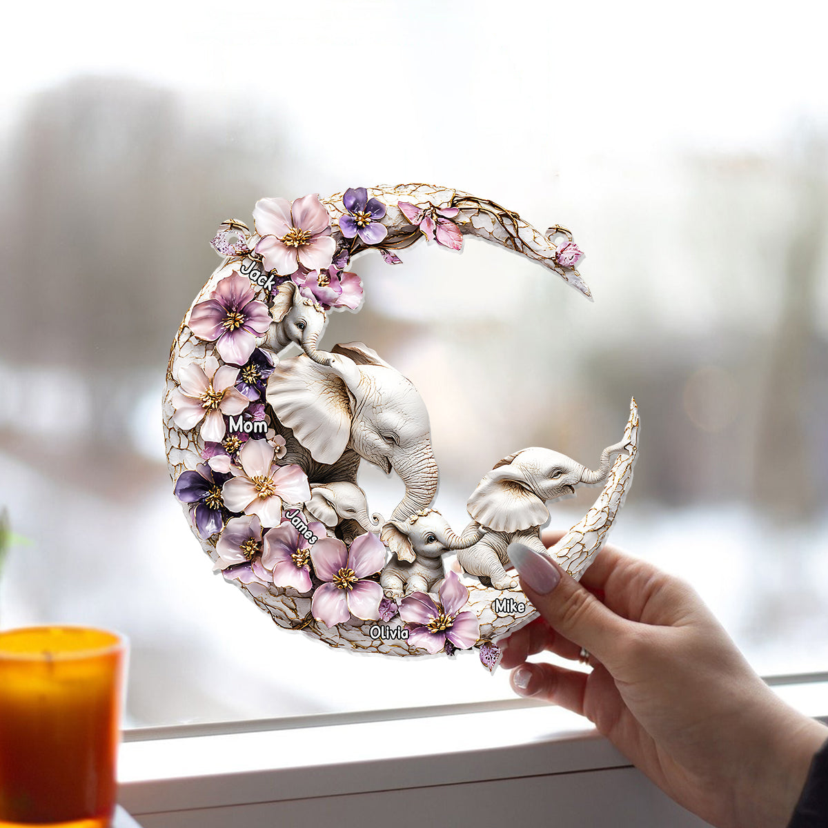 Best Mom Ever - Personalized Mother Window Hanging Suncatcher Ornament