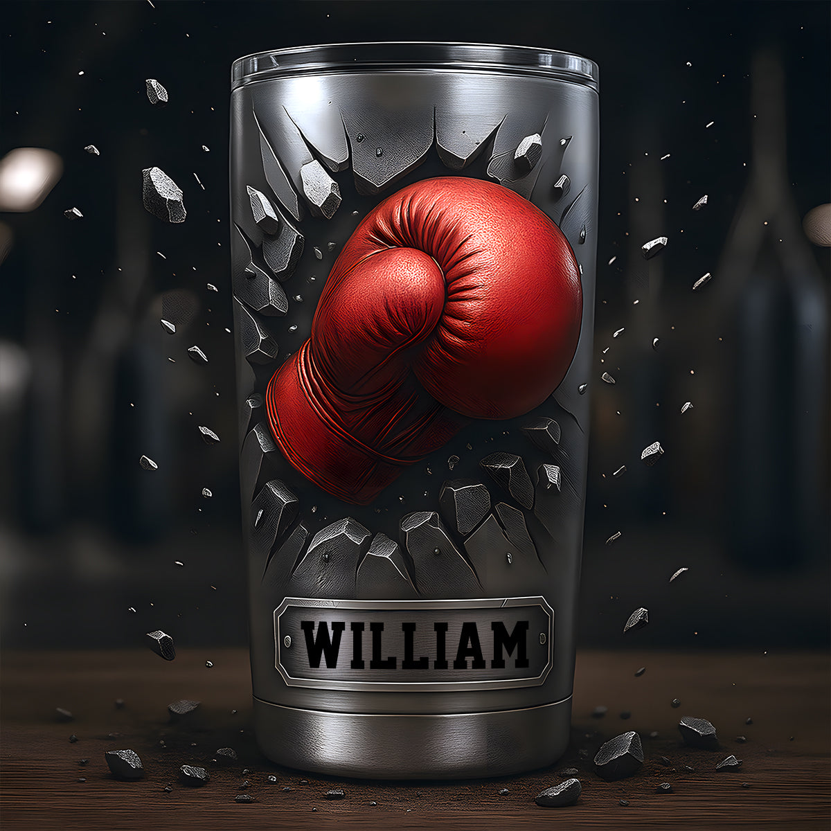 Né pour combattre - Gobelet isotherme de boxe personnalisé