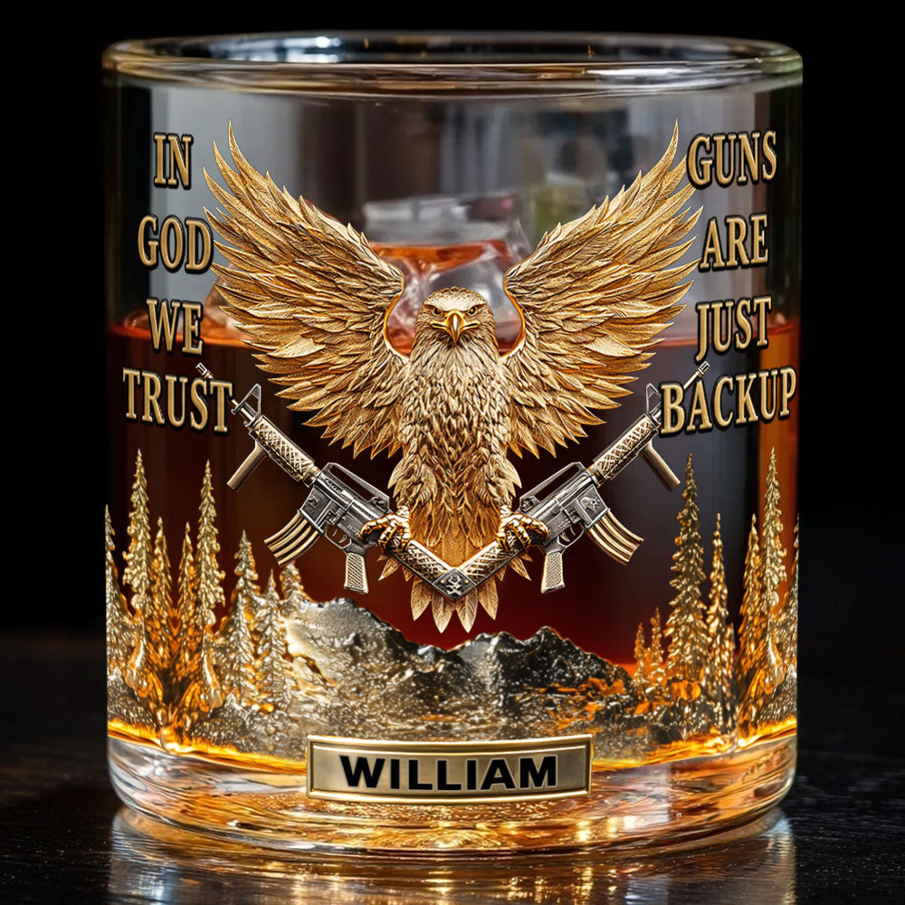 En Dieu nous avons confiance - Verre à whisky chrétien personnalisé