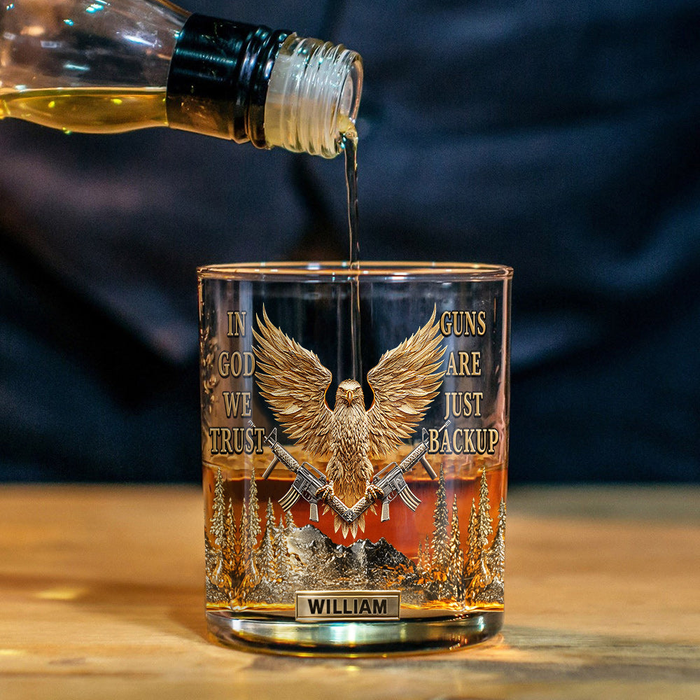 En Dieu nous avons confiance - Verre à whisky chrétien personnalisé