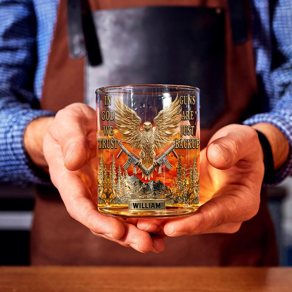 En Dieu nous avons confiance - Verre à whisky chrétien personnalisé