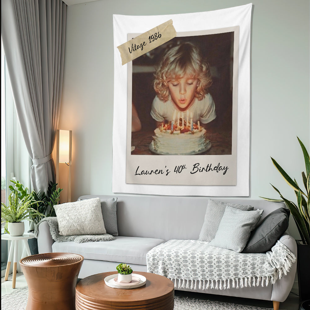 Birthday Gift - Personalized Birthday Wall Tapestry