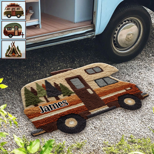 Unser Abenteuer – Personalisierter, rutschfester, getufteter Campingteppich