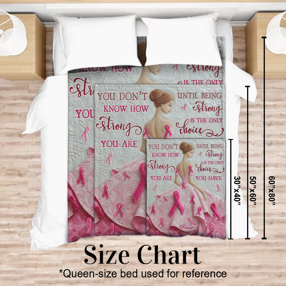 You Are Strong - Personalized Breast Cancer Awareness Blanket