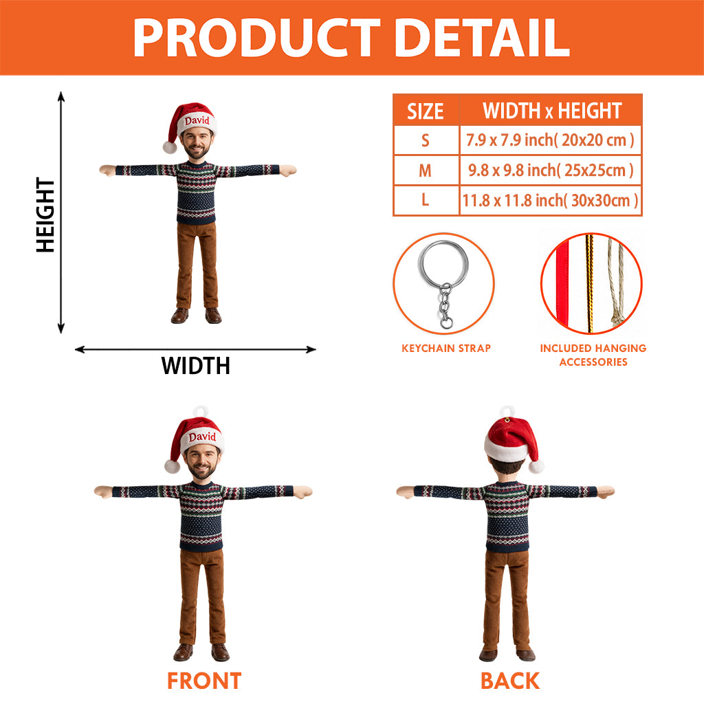 Funny Posable Plush Ornament Gift For Couple, Family, Friends - Personalized Couple Poseable Doll Ornament