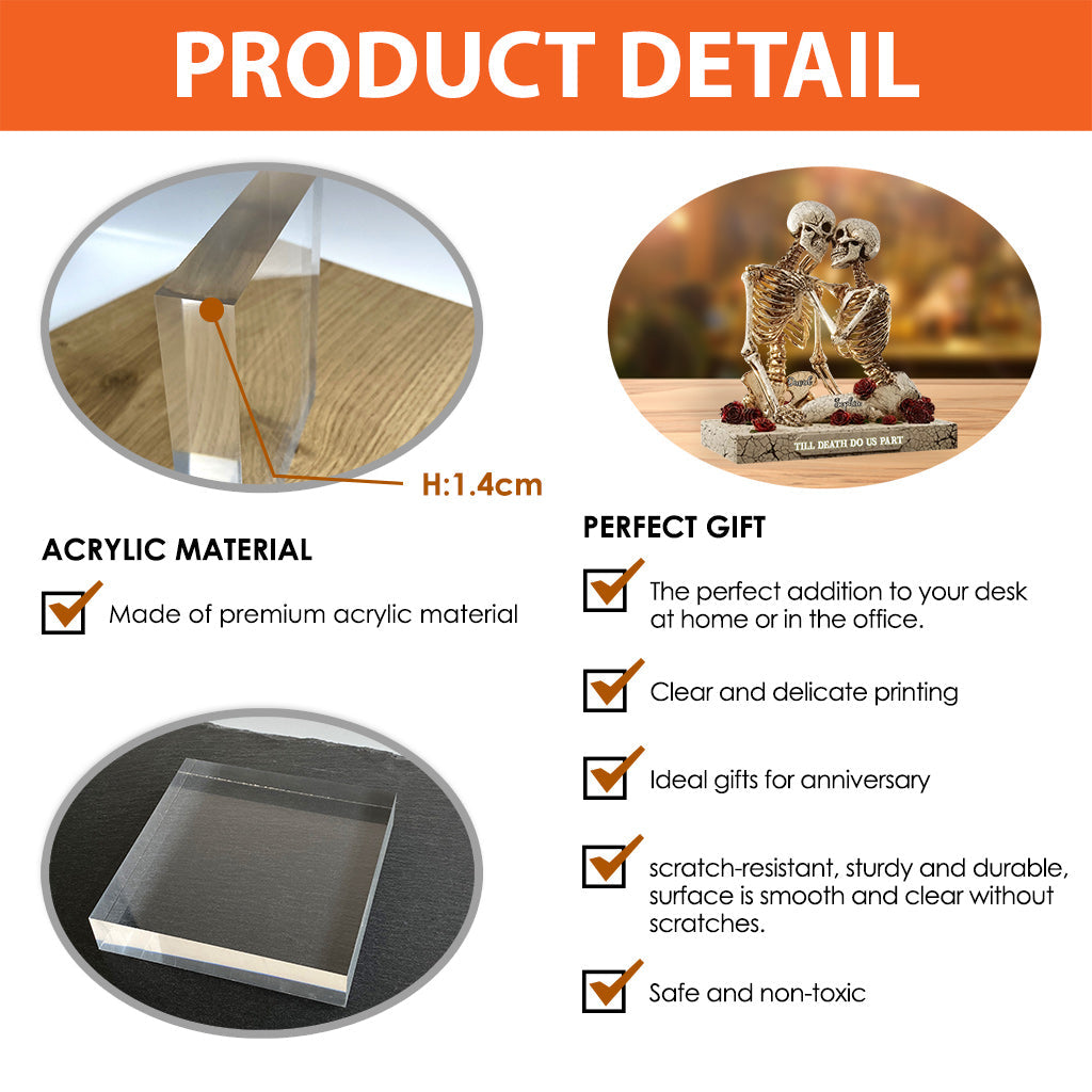 From Our First Kiss To Our Last Breath - Personalized Couple Custom Shaped Acrylic Plaque