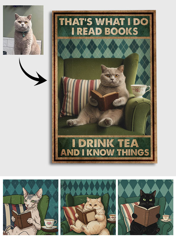 Das ist mein Angebot: Personalisierte Leinwandbilder und Poster mit Ihrem Foto im Vintage-Retro-Stil – Katzenmotiv