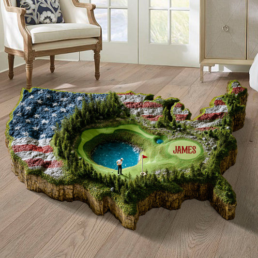 Pour l'amour du jeu - Tapis de golf personnalisé antidérapant et tufté